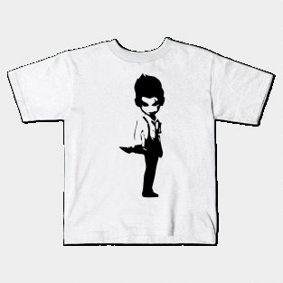 Neostone Fighter minimal silhouette white Kids T-Shirt